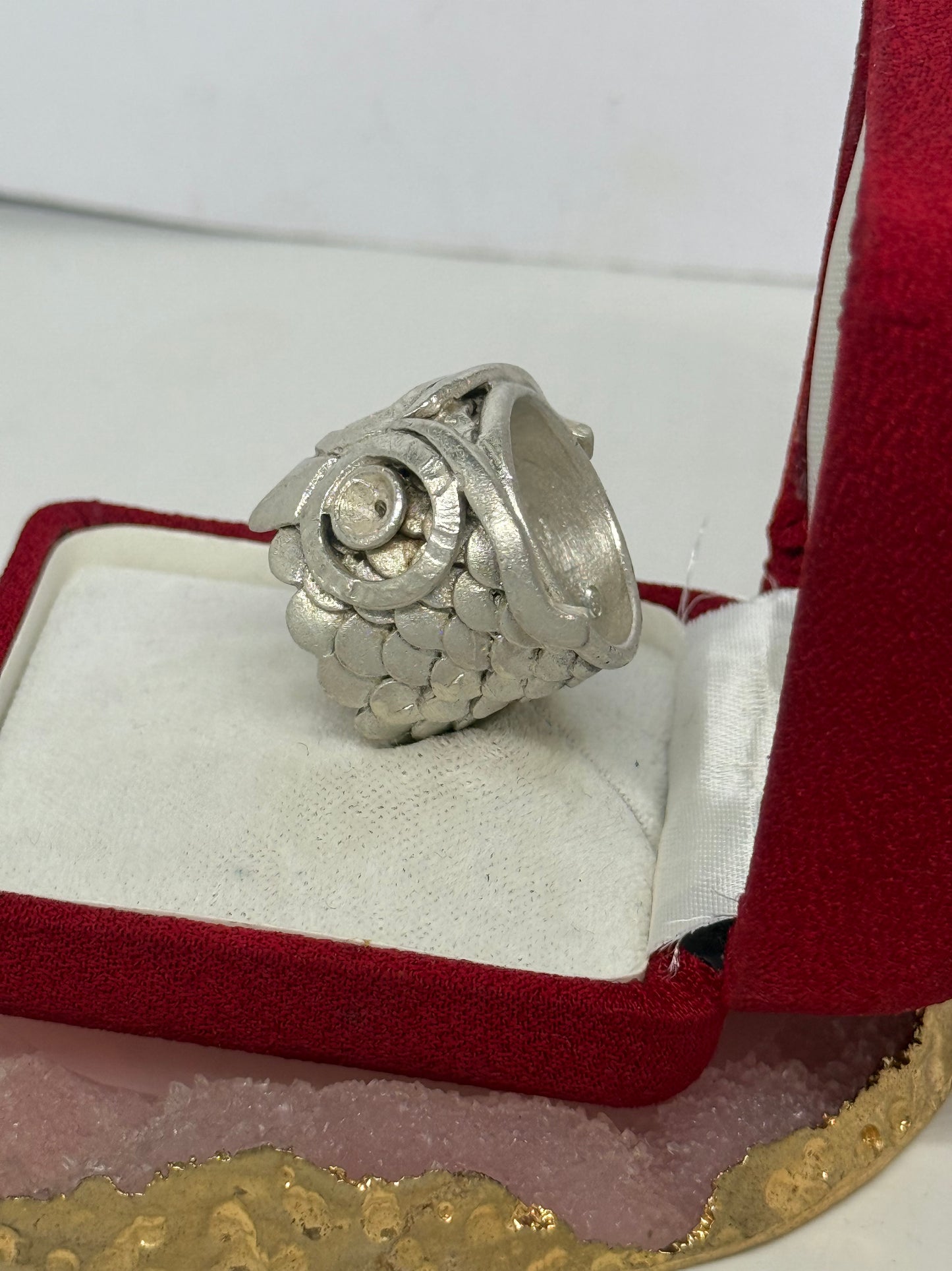 Anello civetta in argento 800