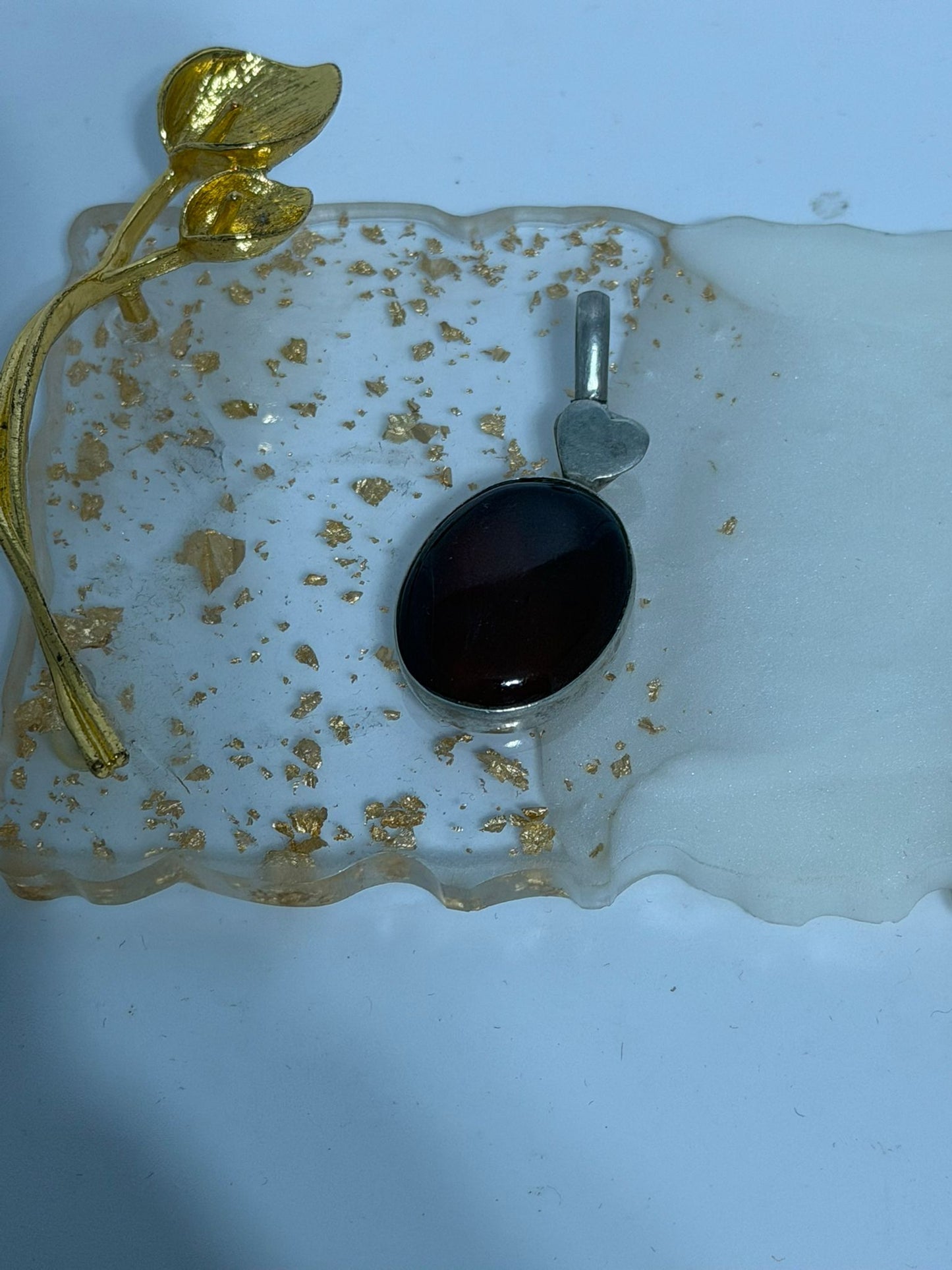 Collana in argento 925 con ciondolo corniola a cuore