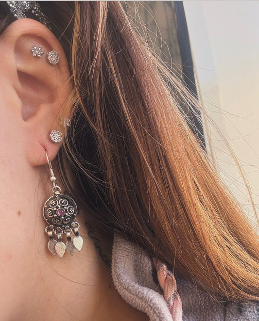 Orecchini in argento 925 ametista viola