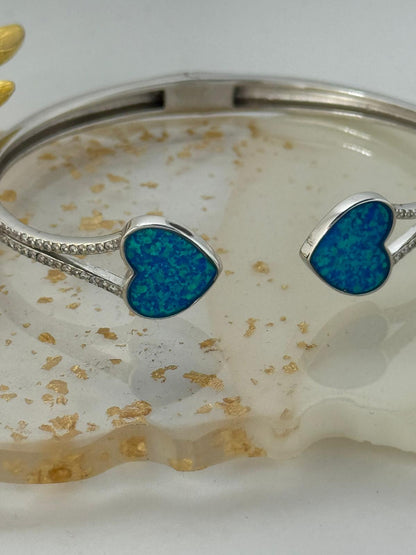 Bracciale cuori opale in argento 925