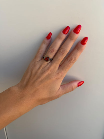 Anello in Argento 925 con Ambra Baltica Naturale – Misura 17 Italiana
