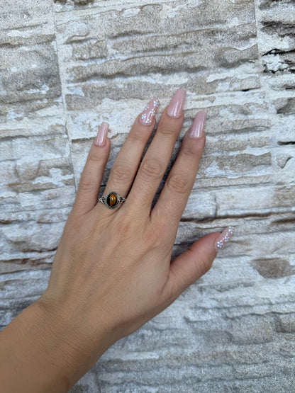 Anello in argento 925 occhio di tigre