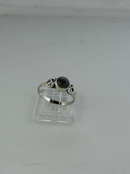 Anello in argento 925 labradorite verde