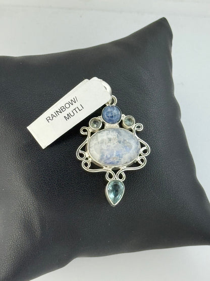 Collana in argento 925 ciondolo rainbowi