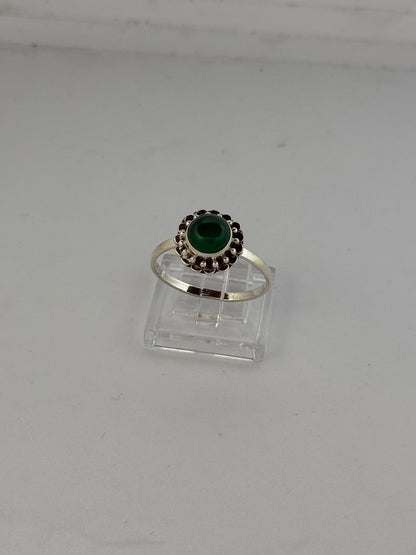 Anello in argento 925 giada verde