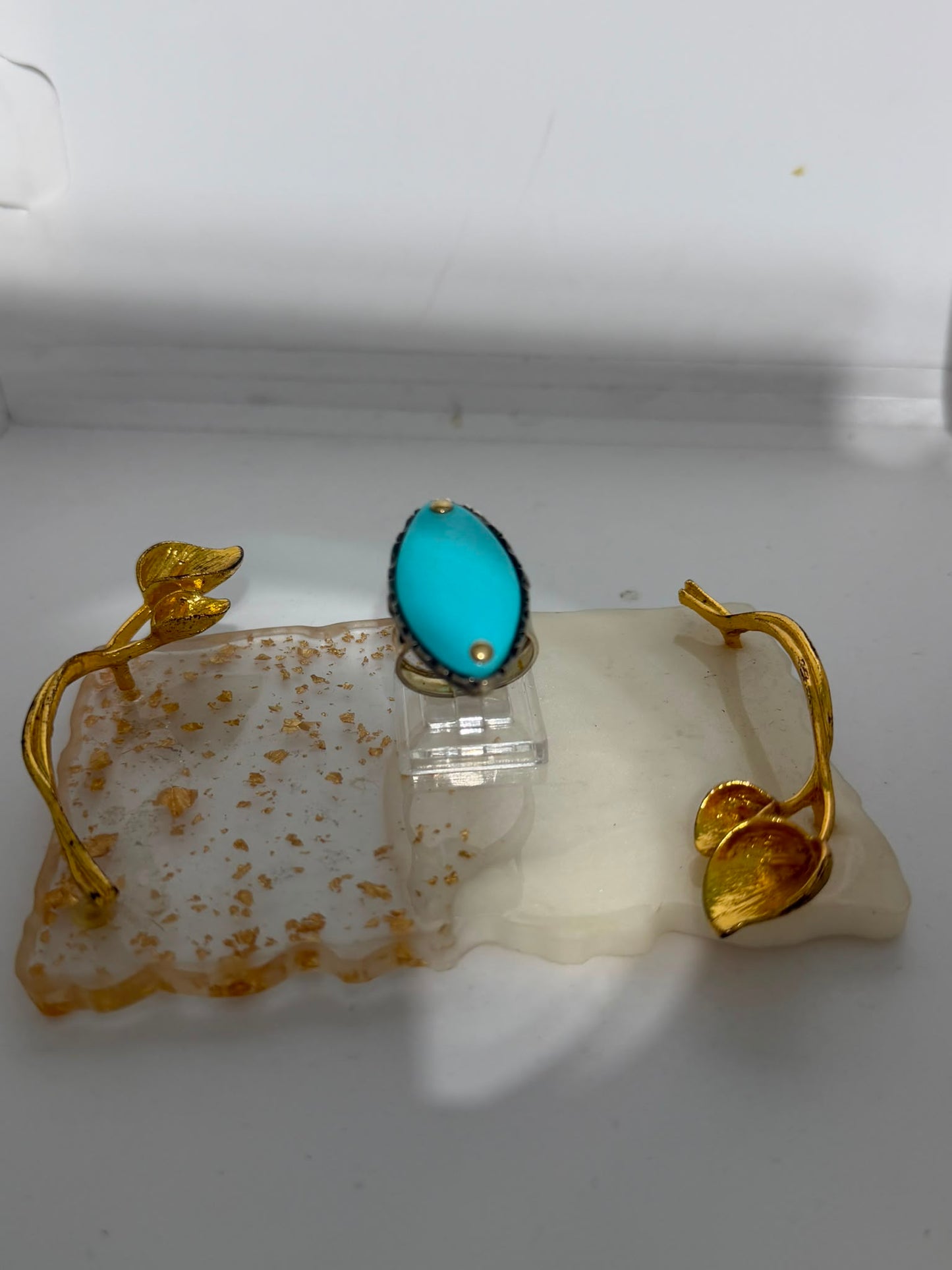 Anello Bottone in Argento 925 con Turchese – Pezzo Unico