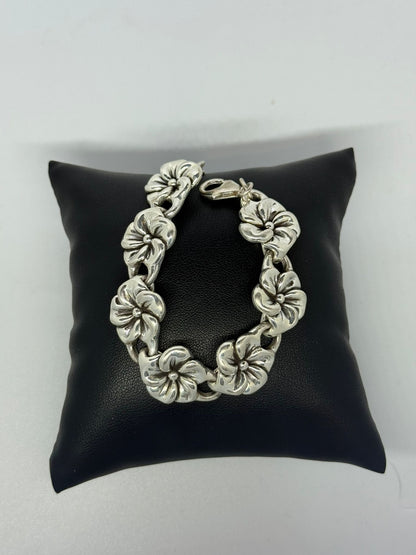 Bracciale fiori in argento 925