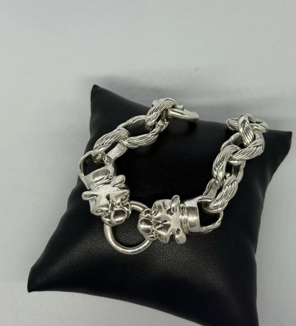 Bracciale pantere in argento 925