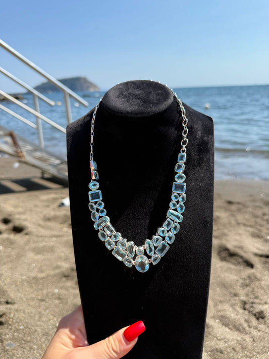 Collana in argento 925 acquamarina