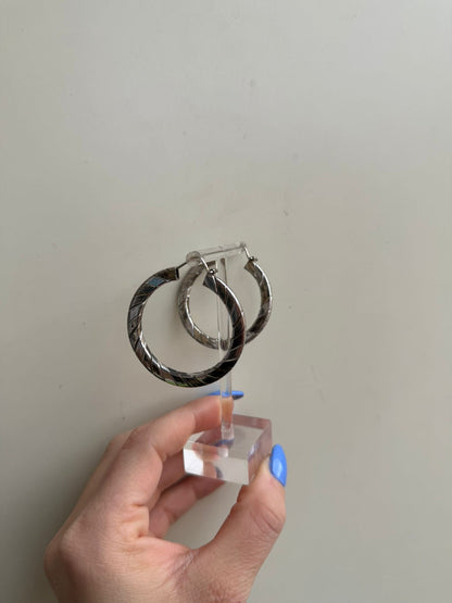 Orecchini Argento 925 Cerchi Seghettati Grandi | Pezzo Unico 5cm