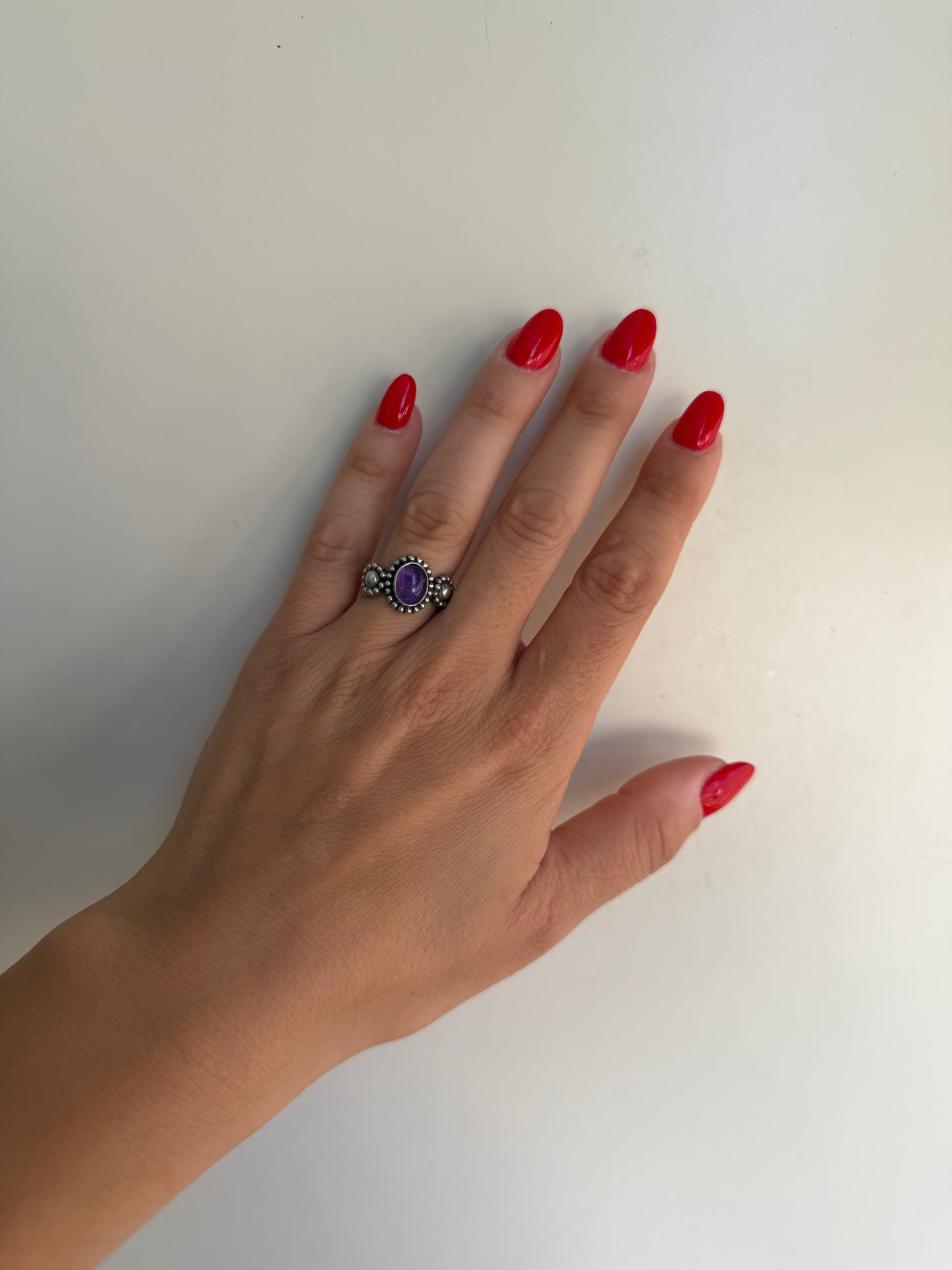 Anello in Argento 925 con Ametista Viola – Pietra Naturale Artigianale