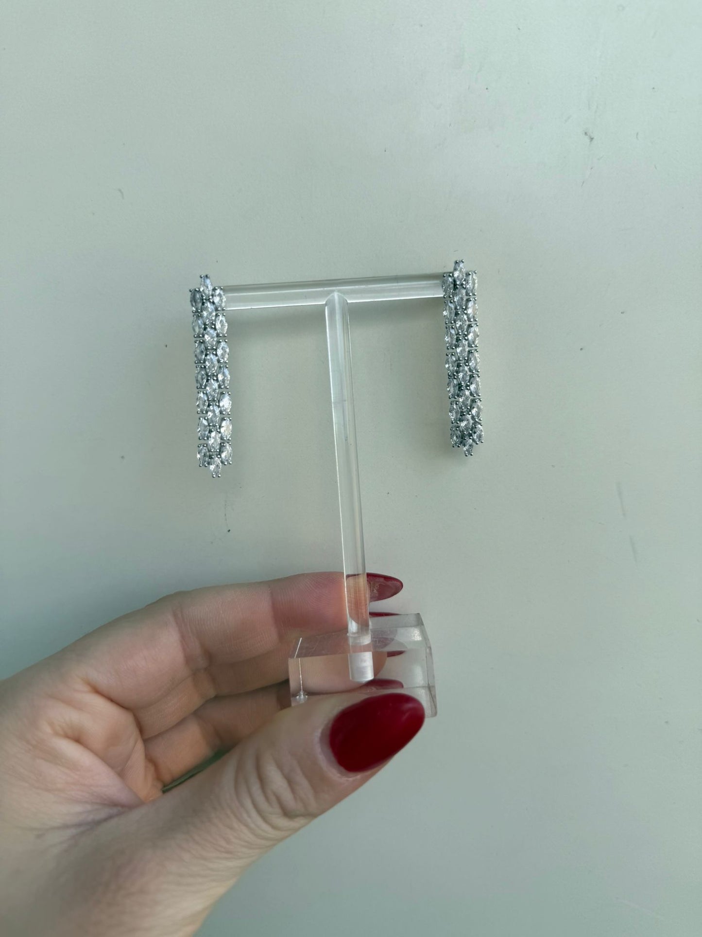 Orecchini Argento 925 Luxury Pietre Bianche | Pezzo Unico Pendenti