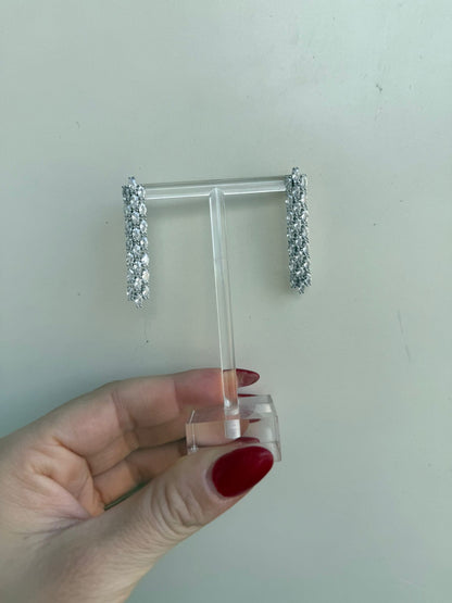 Orecchini Argento 925 Luxury Pietre Bianche | Pezzo Unico Pendenti